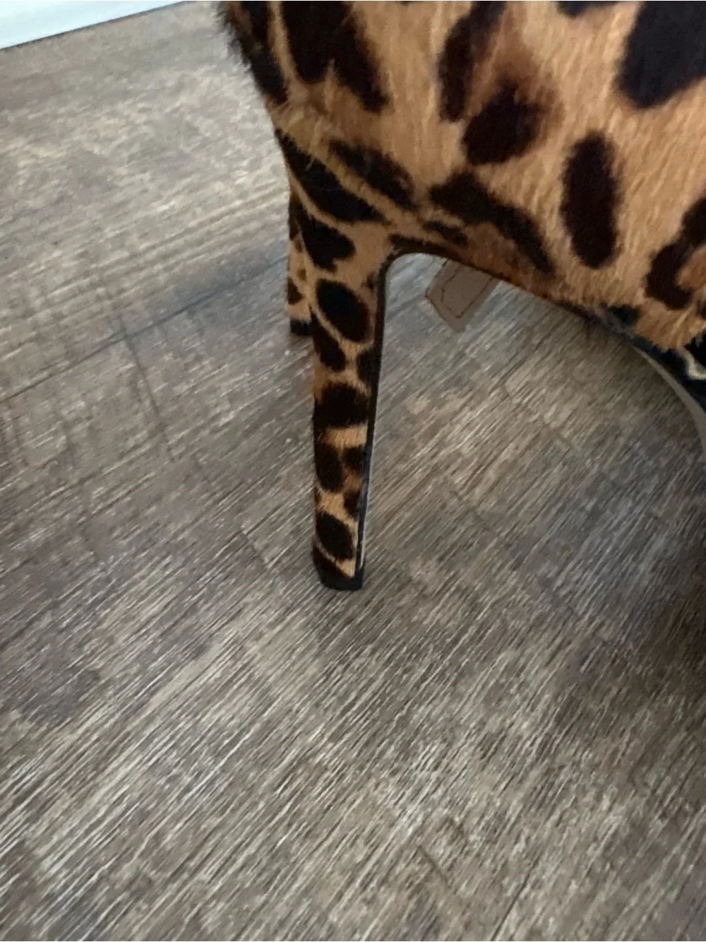 Jessica Simpson Black Pointed-Toe Pumps with Leopard Ankle Straps